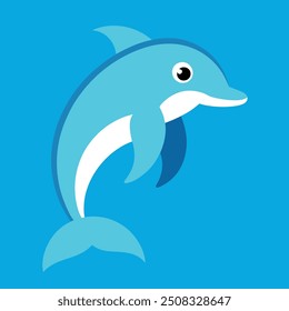       Bottlenose dolphin vector art illustration.
