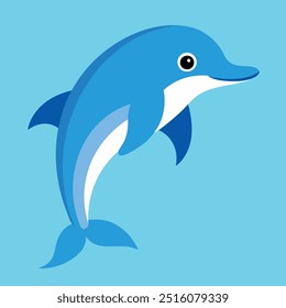Bottlenose dolphin vector art illustration.