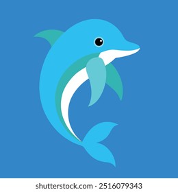 Ilustração de arte vetorial de golfinho com gargalo.