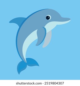 Ilustração de arte vetorial de golfinho com gargalo.
