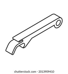 Bottle-opener isometric vector icon.Outline vector icon isolated on white background bottle-opener.