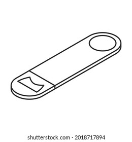 Bottle-opener isometric vector icon.Outline vector icon isolated on white background bottle-opener.