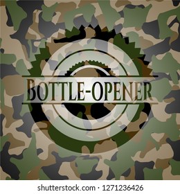Bottle-opener on camouflaged pattern