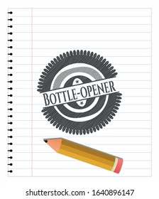 Bottle-opener pencil effect. Vector Illustration. Detailed.