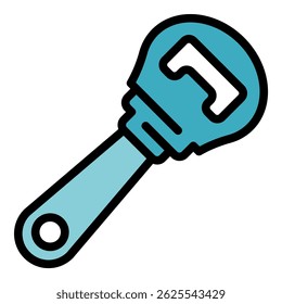 Bottle-opener tool icon. Outline bottle-opener tool vector icon color flat isolated