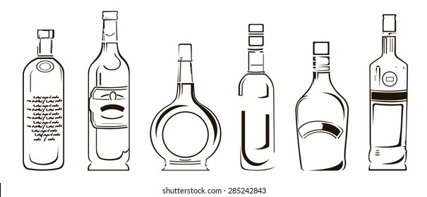 Bottles of alcohol