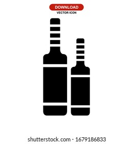 bottles alcohol icon or logo isolated sign symbol vector illustration - high quality black style vector icons
