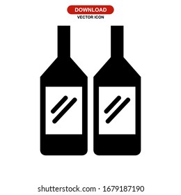 bottles alcohol icon or logo isolated sign symbol vector illustration - high quality black style vector icons
