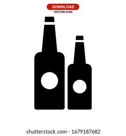 bottles alcohol icon or logo isolated sign symbol vector illustration - high quality black style vector icons
