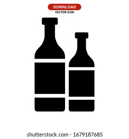 bottles alcohol icon or logo isolated sign symbol vector illustration - high quality black style vector icons
