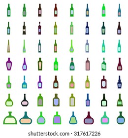 bottles of alcohol on a white background