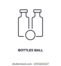 bottles ball outline icon. Linear vector from entertainment concept. Thin line bottles ball icon isolated on white background
