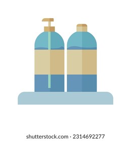 Botellas de cosméticos de baño de fondo blanco