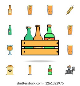 bottles of beer in drawer colored sketch style icon. Detailed set of color beer in hand drawn style icons. Premium graphic design. One of the collection icons for websites on white background
