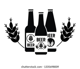 bottles of beer isolated icon