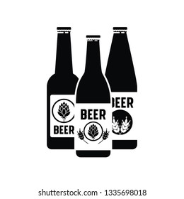 bottles of beer isolated icon