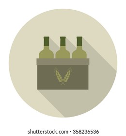 bottles of beer. pack of beer icon. vector illustration