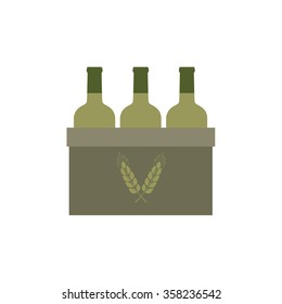 bottles of beer. pack of beer icon. vector illustration