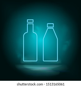 Bottles blue neon vector icon. Simple element illustration from map and navigation concept. Bottles blue neon vector icon. Real estate concept vector illustration.