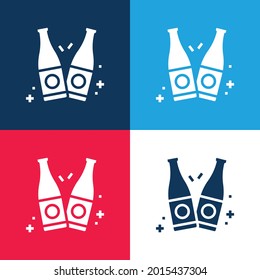 Bottles blue and red four color minimal icon set