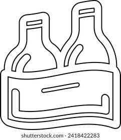 Bottles in a box for a drink doodle design drawing.
