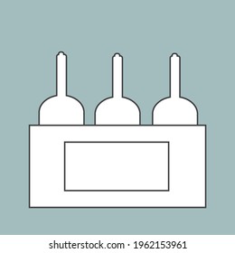 Bottles in box icon flat design vector