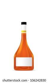 bottles of brandy on white background