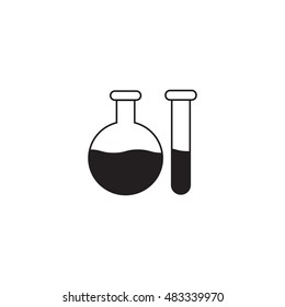 Bottles of chemistry, flask vector icon