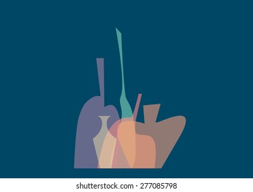 Bottles cilhouette. Vector illustration.