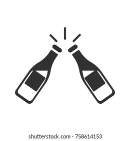 bottles clink. monochrome icon