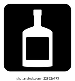Bottles of cognac button on white background. Vector illustration.