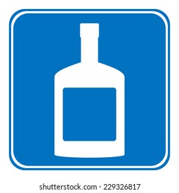 Bottles of cognac sign is allowed to drink on white background. Vector illustration.