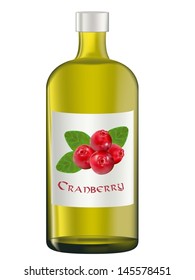 Bottles for cranberry juice . Vector illustration .