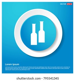 Bottles of drink icon Abstract Blue Web Sticker Button