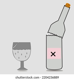 bottles and drinking glasses. simple design. suitable for logos, symbols and icons