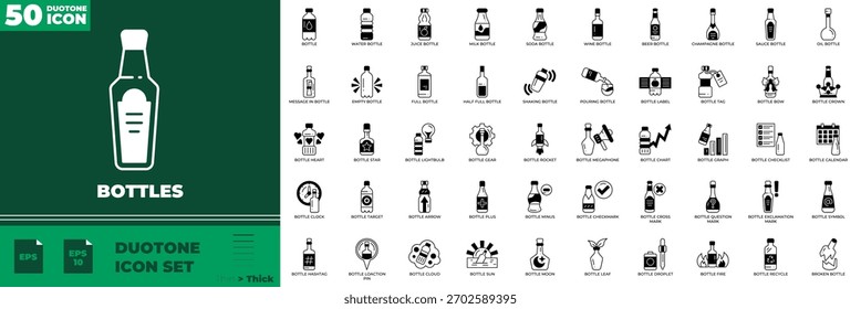 Botellas Duotone Conjunto de iconos editables