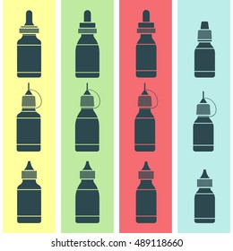 Bottles for electronic cigarette, seamless pattern