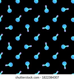 Bottles with Elixir seamless pattern. 