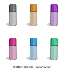 bottles of facial beauty products with a short tube shape and have 6 color variations
