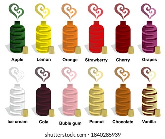 Bottles of food coloring for baking