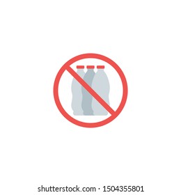 Bottles, forbidden icon vector. Flat icon illustration