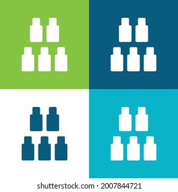 Bottles Game Flat four color minimal icon set