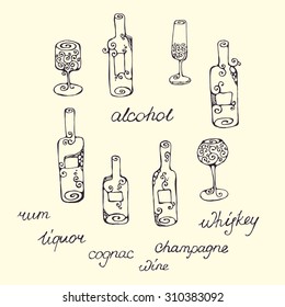 Bottles and glasses