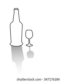 Bottles and glasses of alcohol