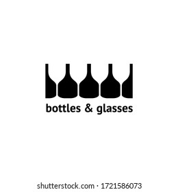 Bottles glasses сreative idea logo design