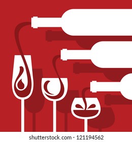 bottles and glasses set