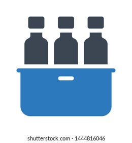 bottles glyph color vector icon