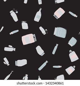 Bottles hand drawn seamless pattern for your design posters, textile, website