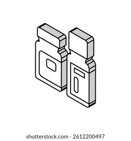 bottles with homeopathy medical drug isometric icon vector. bottles with homeopathy medical drug sign. isolated symbol illustration