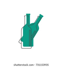 Bottles icon. Doodle illustration of Bottles vector icon for web isolated on white background
